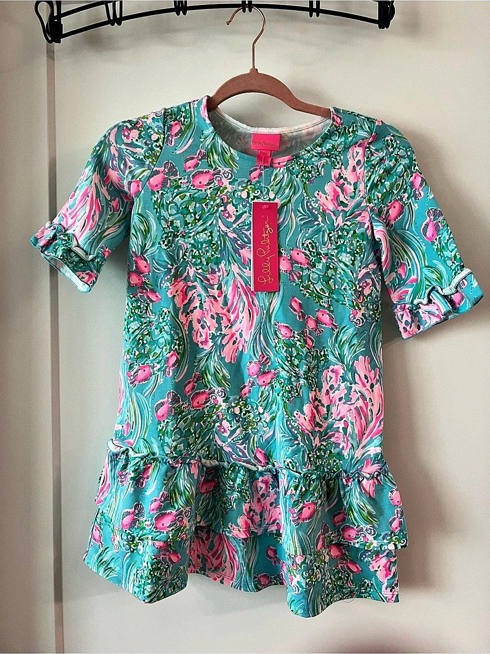 Lilly Pulitzer Floral Dress Set in Green & Pink NWT